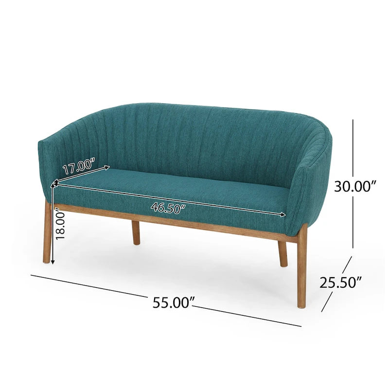 Galena Mid-century Modern Glam Loveseat by