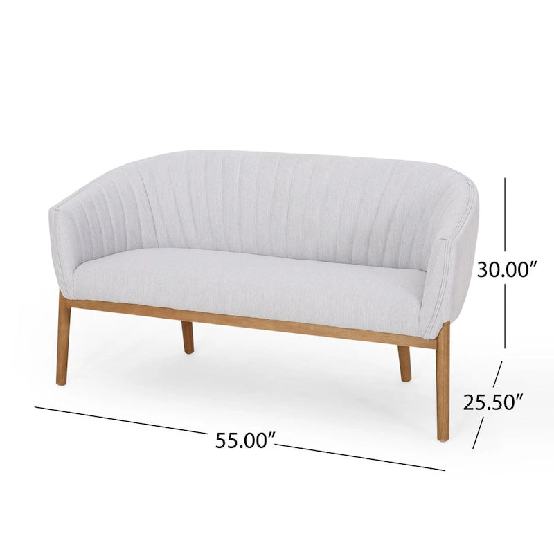 Galena Mid-century Modern Glam Loveseat by