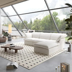 L-Shaped Linen Sectional Sofa Modern Comfortable Sofa