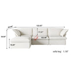 L-Shaped Linen Sectional Sofa Modern Comfortable Sofa