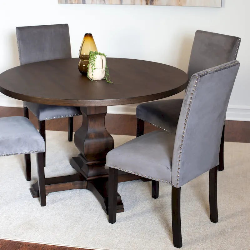 Fordsville 5-piece Dining Set, Pedestal Round Table with 4 Stylish Chairs