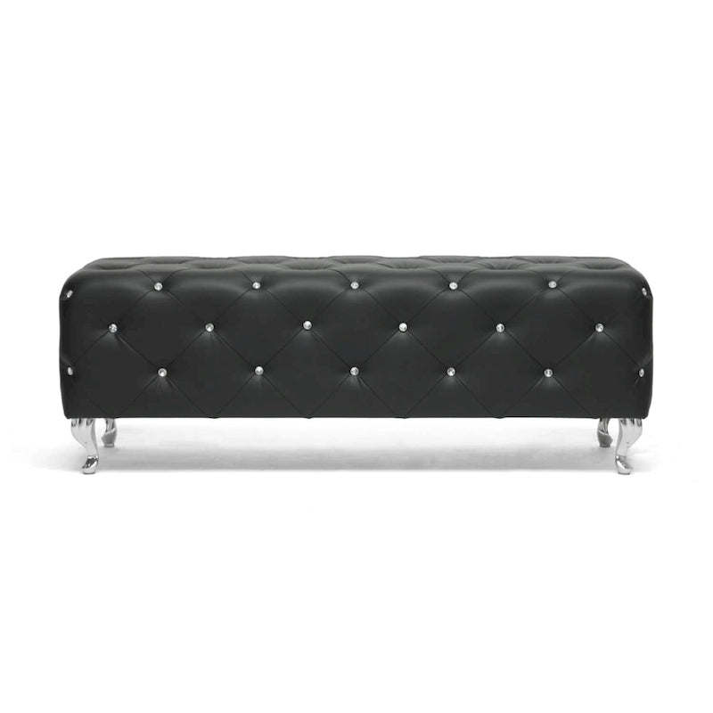 Heston Crystal Tufted Modern Bench