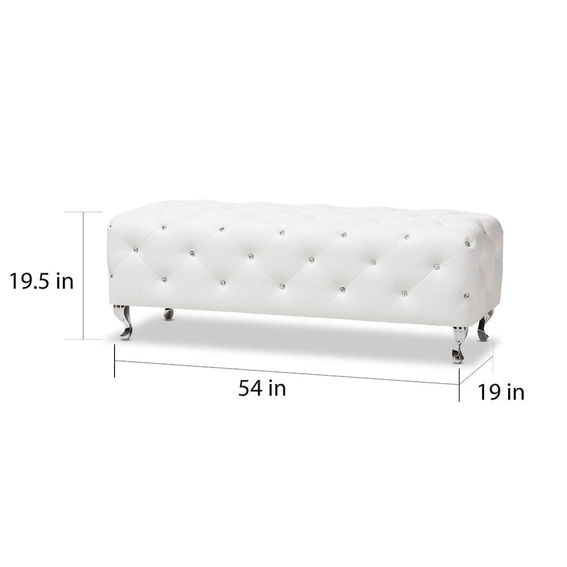 Heston Crystal Tufted Modern Bench