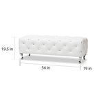 Heston Crystal Tufted Modern Bench