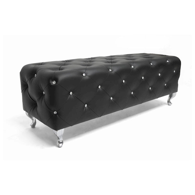 Heston Crystal Tufted Modern Bench