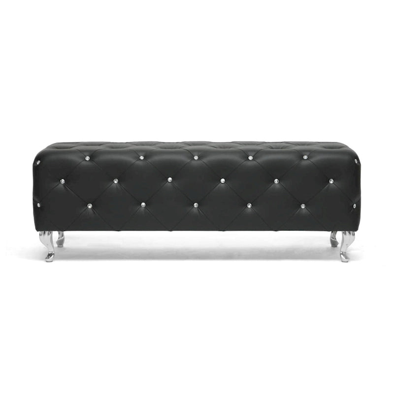 Heston Crystal Tufted Modern Bench
