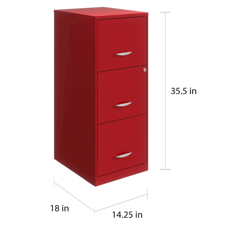 Lava Red 3-Drawer Vertical File Cabinet