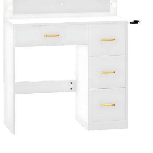 35.4 Mirror Makeup Vanity Table with Stool and Light Bulb - 35.4L x 15.7W x 53.5H