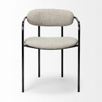 Parker Beige Fabric Seat With Gun Metal Gray Metal Frame Dining Chair - 21.5L x 21.1W x 28.7H