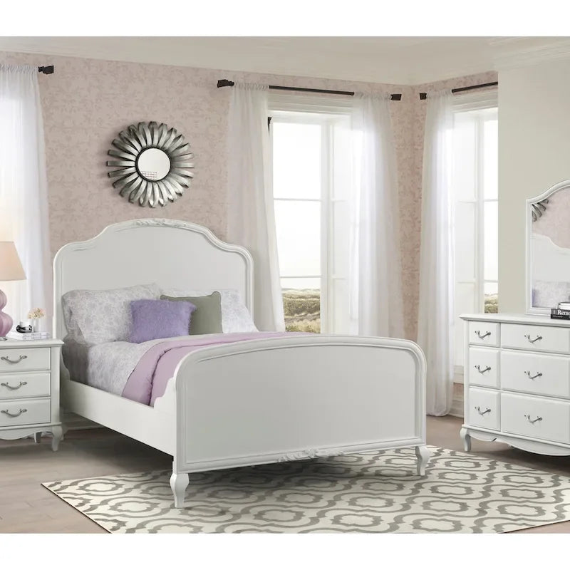  Kelly Panel Bed, White