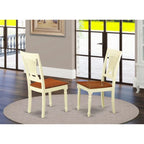 Plainville Kitchen Dining Chairs - Solid Wood Chairs, Set of 2, Buttermilk & Cherry (Chair Seat Option)