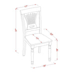 Plainville Kitchen Dining Chairs - Solid Wood Chairs, Set of 2, Buttermilk & Cherry (Chair Seat Option)