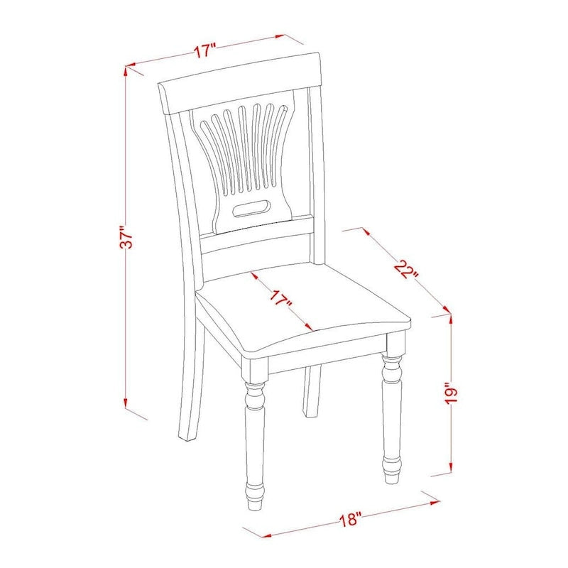 Plainville Kitchen Dining Chairs - Solid Wood Chairs, Set of 2, Buttermilk & Cherry (Chair Seat Option)