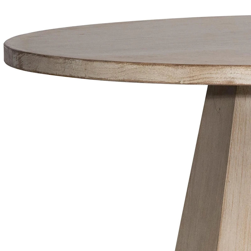 Xavier 48-inch Round Reclaimed Pine Light Wash Pedestal Dining Table