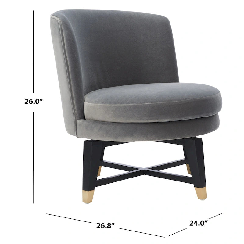 Couture Ginetta Swivel Accent Chair - 24 W x 26.8 L x 26 H - 24Wx27Dx26H