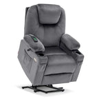 Large Power Lift Recliner Chair with Massage, Cup Holders, Extended Footrest, Fabric 7516