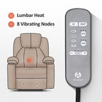 Large Power Lift Recliner Chair with Massage, Cup Holders, Extended Footrest, Fabric 7516