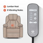 Large Power Lift Recliner Chair with Massage, Cup Holders, Extended Footrest, Fabric 7516