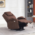 Large Power Lift Recliner Chair with Massage, Cup Holders, Extended Footrest, Fabric 7516