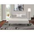 Platform King Size Bedroom Set with 1 Bed Frame and Nightstands - Mist Beige Linen Fabric(Pieces Options)