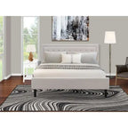  Platform King Size Bedroom Set with 1 Bed Frame and Nightstands - Mist Beige Linen Fabric(Pieces Options)
