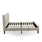 Platform King Size Bedroom Set with 1 Bed Frame and Nightstands - Mist Beige Linen Fabric(Pieces Options)