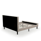 Platform King Size Bedroom Set with 1 Bed Frame and Nightstands - Mist Beige Linen Fabric(Pieces Options)