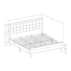 Platform King Size Bedroom Set with 1 Bed Frame and Nightstands - Mist Beige Linen Fabric(Pieces Options)