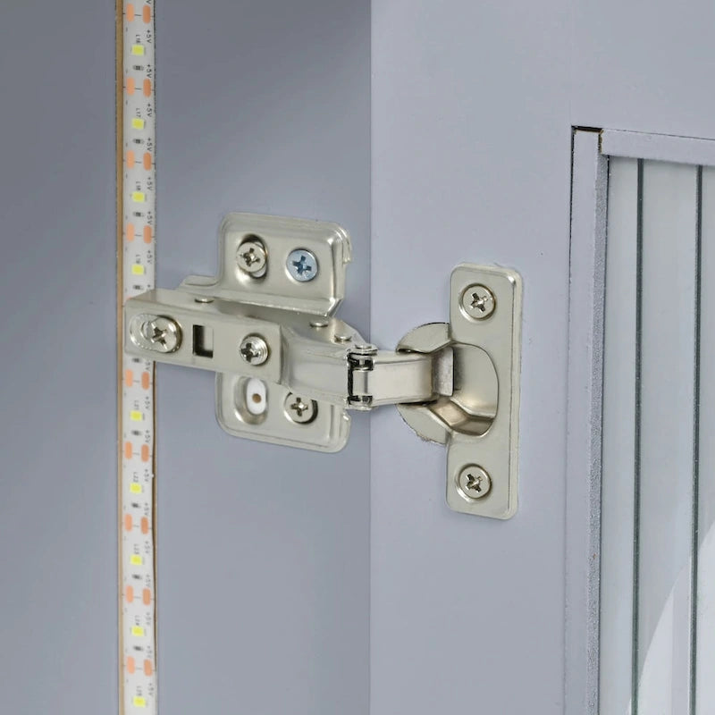 Kitchen Island With Extended Table and LED Lights