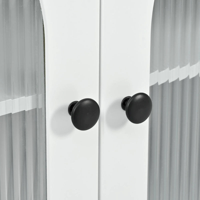 Kitchen Island With Extended Table and LED Lights