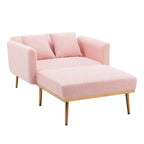Chaise lounge chair/accent chair,Curved edges, padded with thick foam and upholstered with high-quality fabric