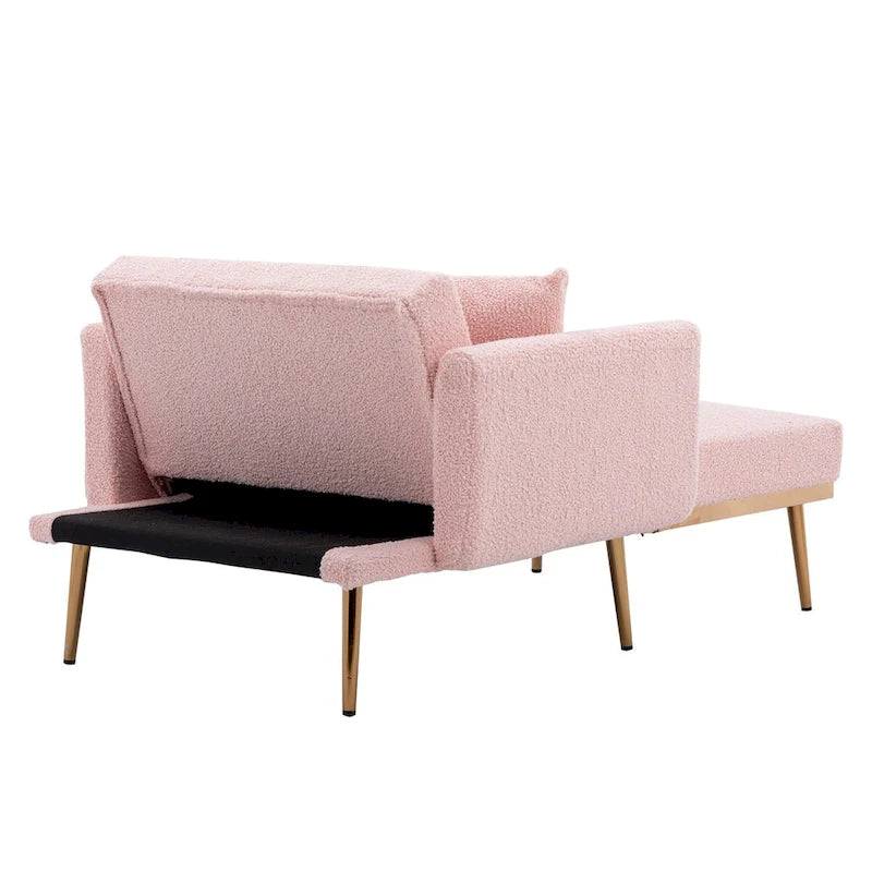 Chaise lounge chair/accent chair,Curved edges, padded with thick foam and upholstered with high-quality fabric