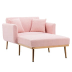 Chaise lounge chair/accent chair,Curved edges, padded with thick foam and upholstered with high-quality fabric