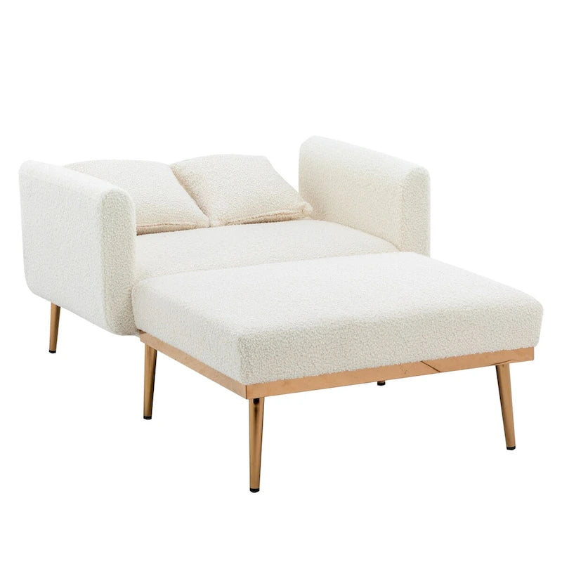 Chaise lounge chair/accent chair,Curved edges, padded with thick foam and upholstered with high-quality fabric