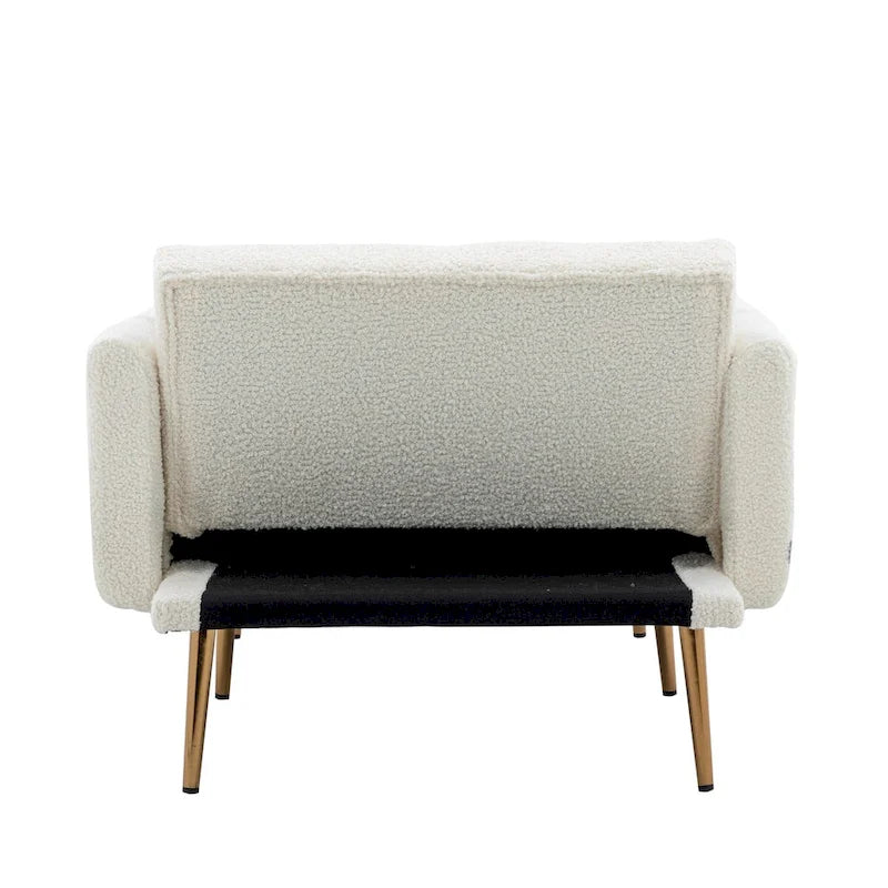 Chaise lounge chair/accent chair,Curved edges, padded with thick foam and upholstered with high-quality fabric