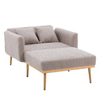 Chaise lounge chair/accent chair,Curved edges, padded with thick foam and upholstered with high-quality fabric