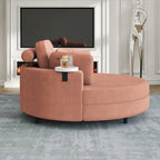 Corduroy Sofa Chair with Ottoman, 2 Throw Pillows and 1 Waist Pillow