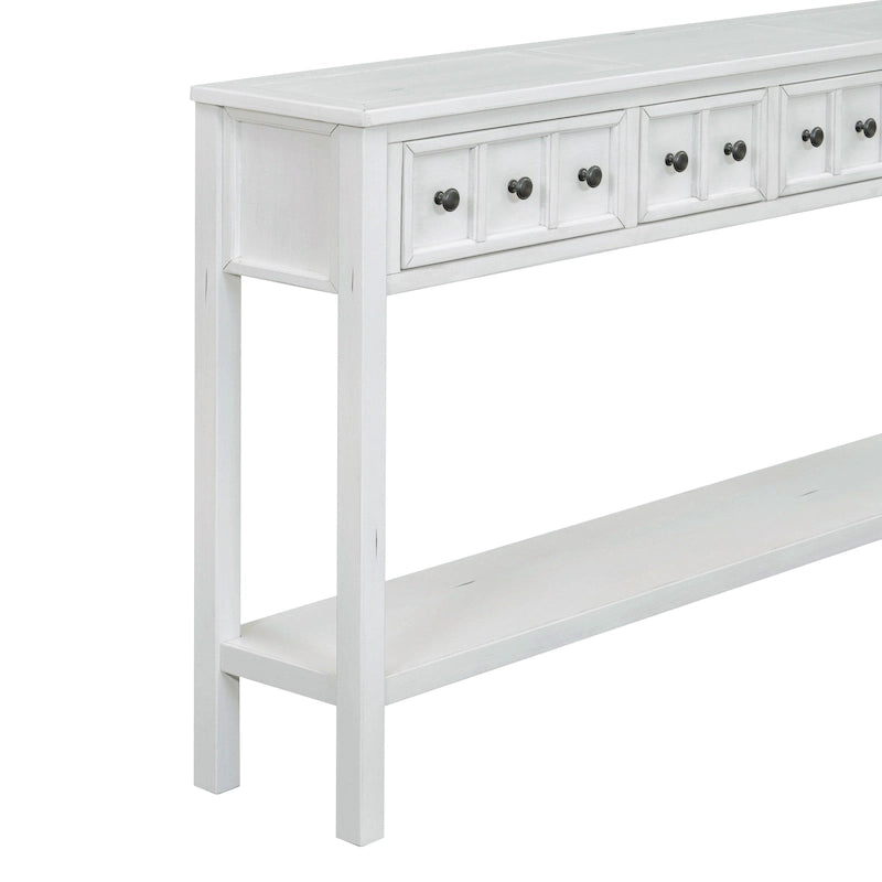 Rustic Entryway Console Table with Storage