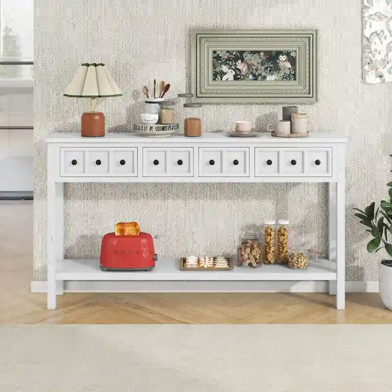 Rustic Entryway Console Table with Storage