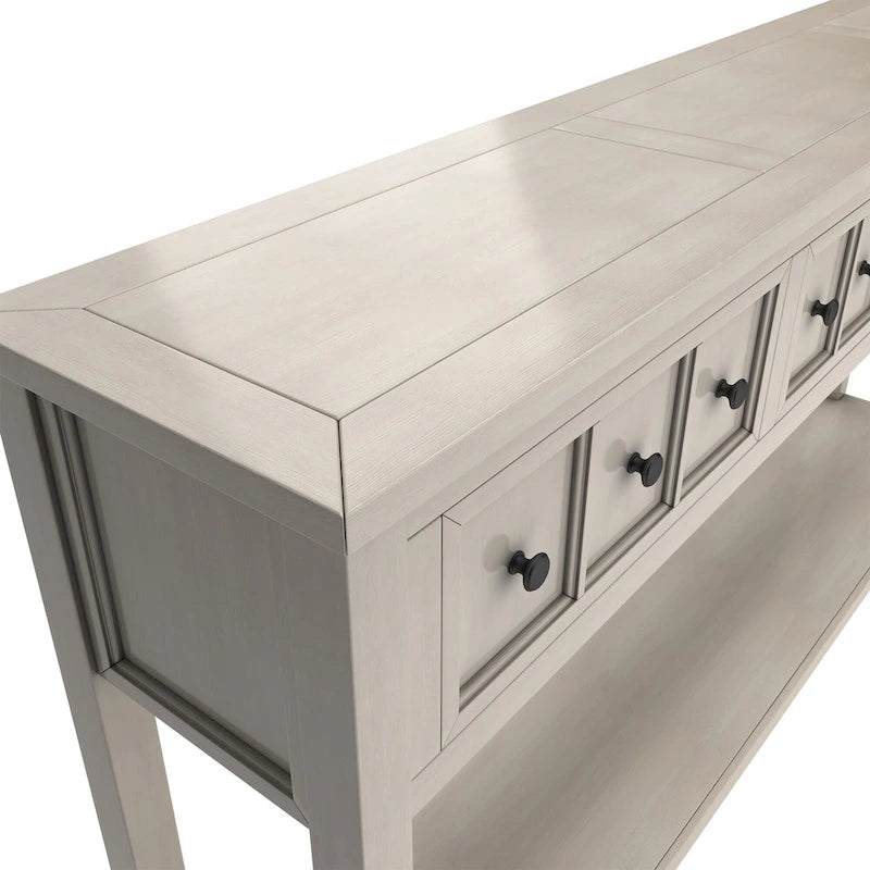 Rustic Entryway Console Table with Storage