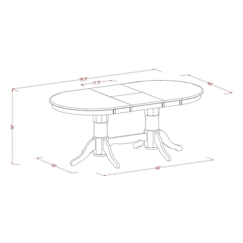 9 Piece Kitchen Table Set- an Oval Dining Table and 8 Shitake Linen Fabric Chairs, Linen White