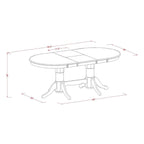 9 Piece Kitchen Table Set- an Oval Dining Table and 8 Shitake Linen Fabric Chairs, Linen White