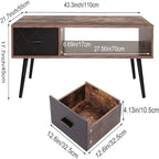 A coffee table with drawers