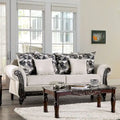 Culprina Traditional Light Grey Chenille Upholstered Rolled Arms Sofa by 