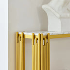 2 Tier Faux Marbling Console Table, Living Room Sofa Table, Modern Narrow Entryway Table, Hallway Entrance Table