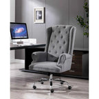  Iaen Wingback Office Chair For Desk, Linen Upholstery