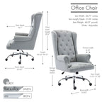 Iaen Wingback Office Chair For Desk, Linen Upholstery